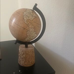 Decorative Tan Globe with Black Stand